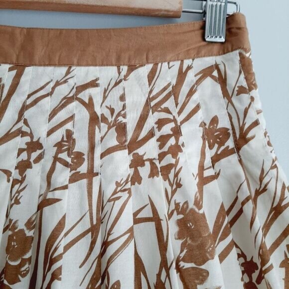 JOE FRESH 100% Cotton Plisse Pleated A-line Skirt Floral Print Sz 2 - Picture 6 of 10